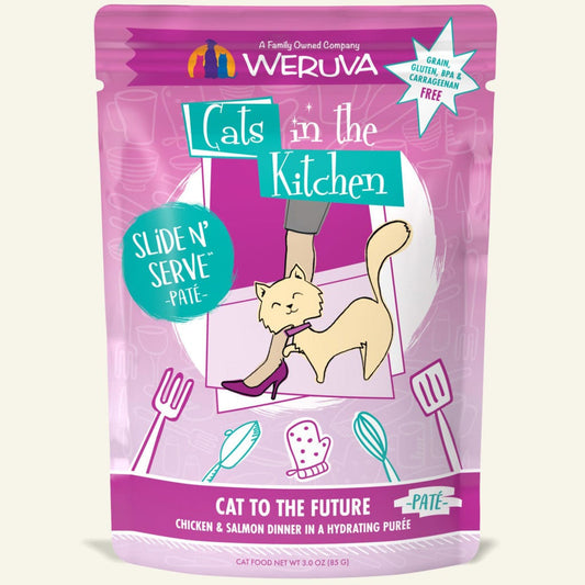 Cats In The Kitchen Slide N Serve Cat to The Future Chicken and Salmon Dinner 3oz. Pouch (Case Of 12)