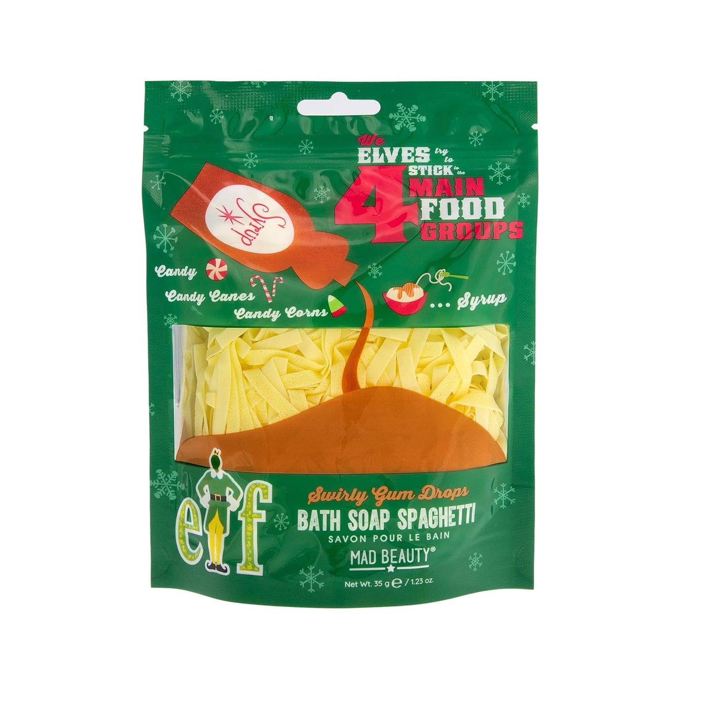MAD Beauty Warner Bros Elf Bath Soap, Spaghetti Shaped, Swirly Gum Drop Scented, Fun Christmas Gift, Body Care, Healthy Glowing Skin, Relax & Unwind