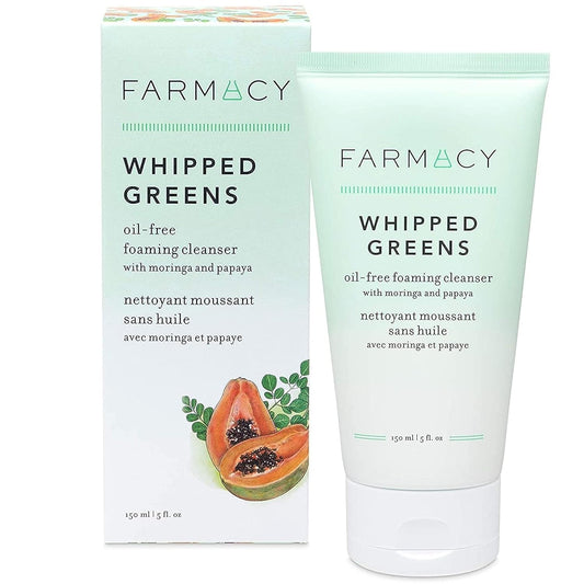 Farmacy Whipped Greens Face Wash - Oil Free Foaming Facial Cleanser for Combination and Oily Skin (5.0 Fl Oz)