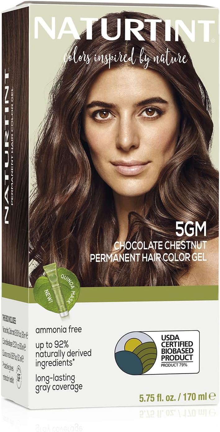 Naturtint Permanent Hair Color 5GM Chocolate Chestnut (Pack of 1), Ammonia Free, Vegan, Cruelty Free, up to 100% Gray Coverage, Long Lasting Results