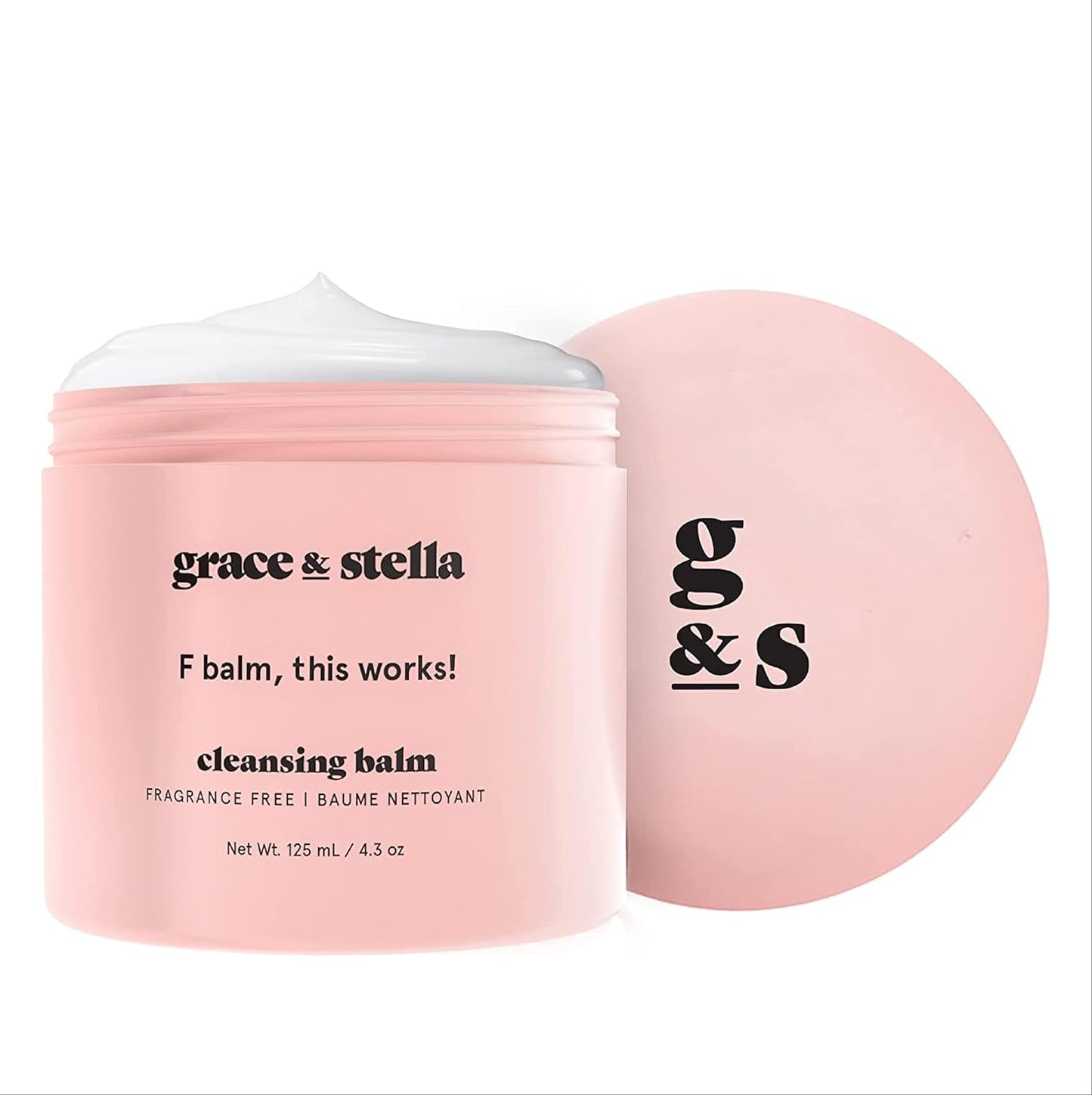 grace & stella Cleansing Balm (4.3 oz/125 ml) Makeup Cleansing Balm - Makeup Remover Balm for All Skin Types to Gently Meltaway Mascara, Eyeliner and Makeup - Fragrance Free, Vegan