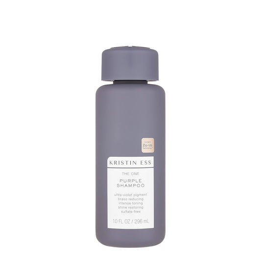 Kristin Ess Hair The One Purple Shampoo for Toning Blonde Hair - Neutralizes Brass + Yellow Tones, Shine Restoring - Sulfate, Silicone and Paraben Free, Color + Keratin Safe, 10 fl. oz.