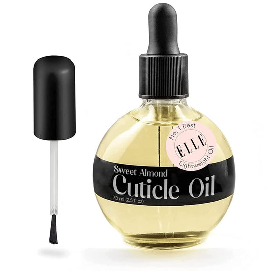 C CARE Sweet Almond Cuticle Oil For Nails - Repairs Cuticles Overnoght - Moisturizes and Strengthens Nails and Cuticles - Dropper & Brush included - 2.5oz