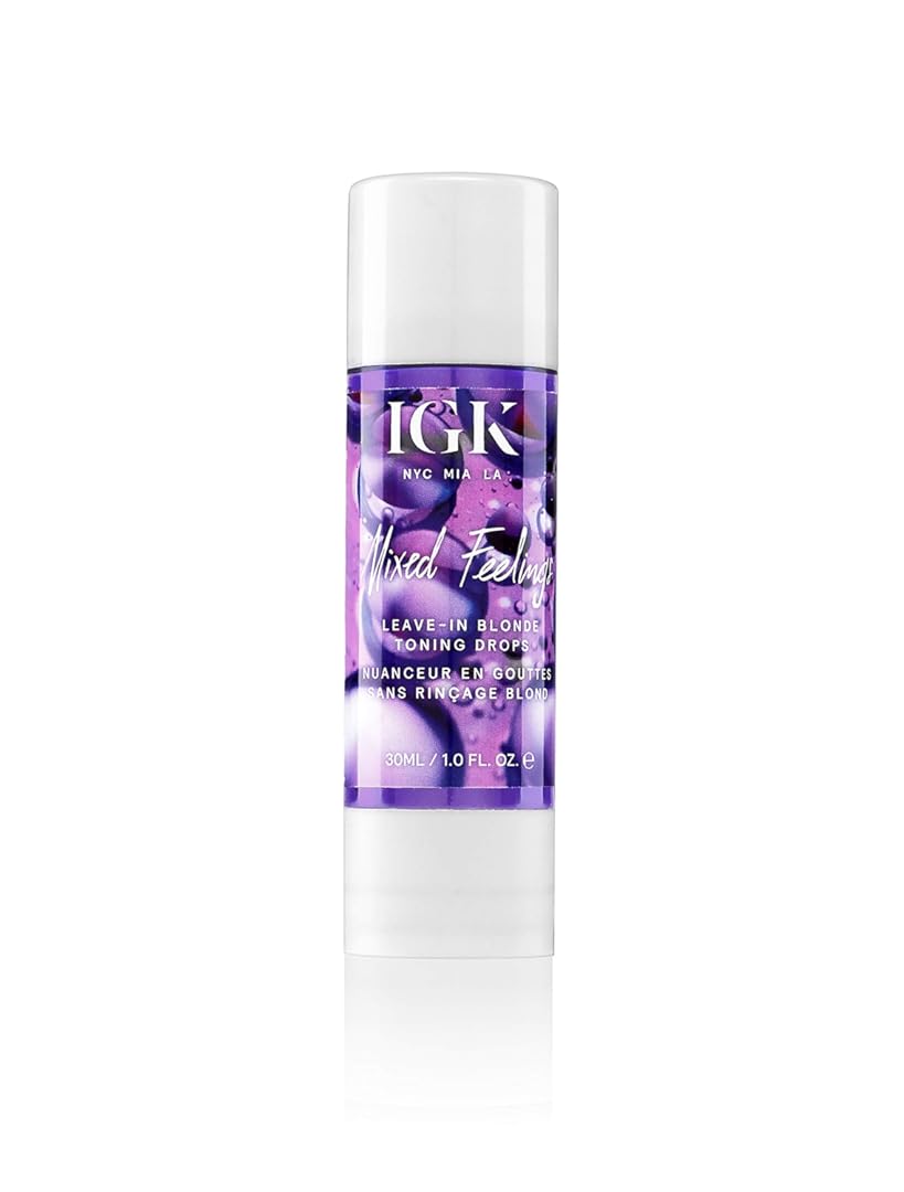 IGK MIXED FEELINGS Leave-In Blonde Toning Drops | Brighten + Neutralize Brass | Vegan + Cruelty Free | 1 Oz