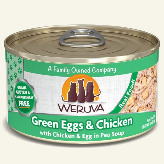 Weruva Cat Green Eggs and Chicken with Chicken and Egg in Pea Soup 3oz. Case Of 24