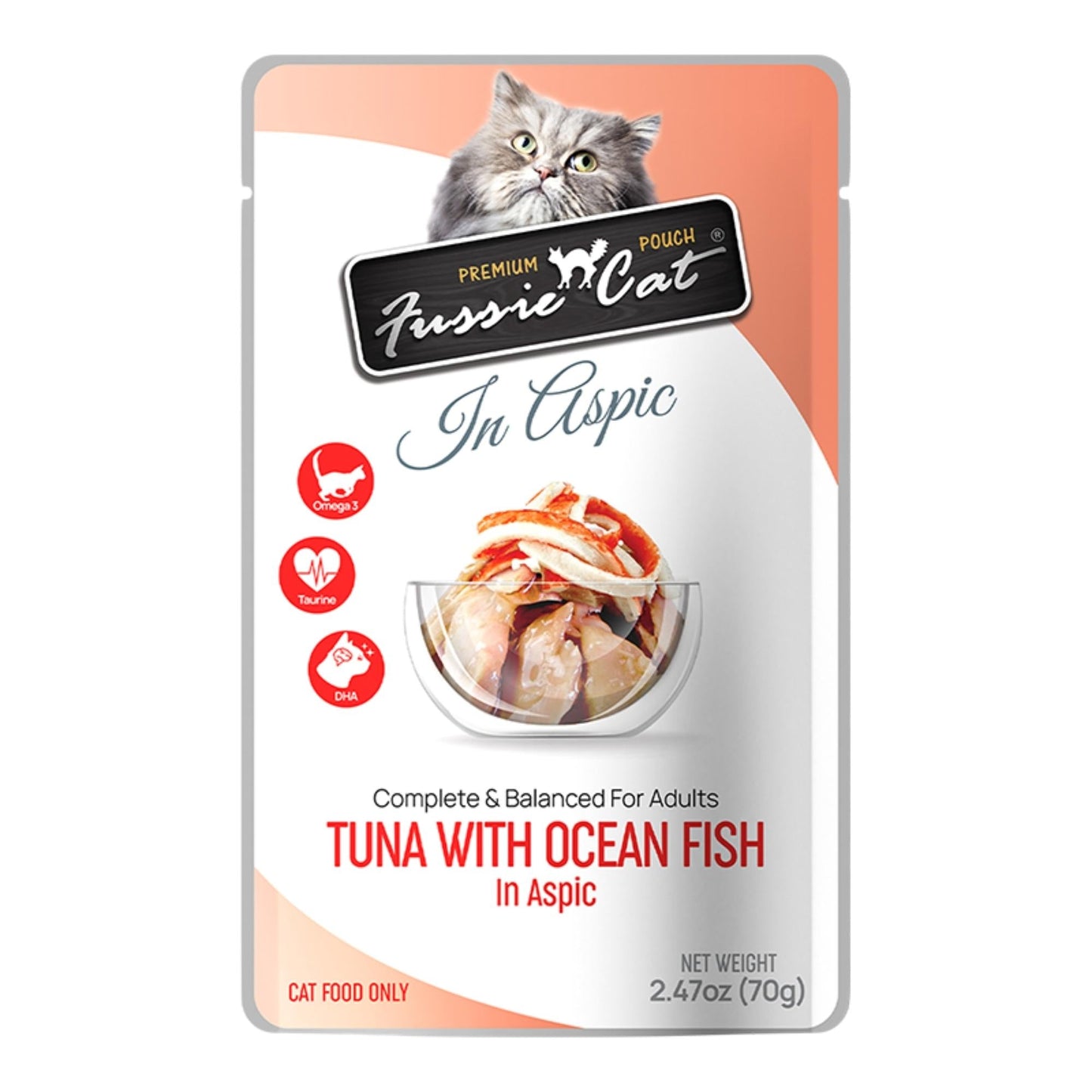 Fussie Cat Premium Tuna with Oceanfish in Aspic 2.47oz. Pouch
