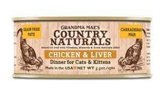 Grandma Maes Country Natural Cat Grain Free Chicken and Liver Dinner 5.5oz. (Case of 24)