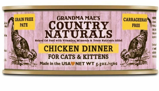 Grandma Maes Country Naturals Grain Free Chicken Dinner Cat Wet Food 5.5 oz 24 Pack