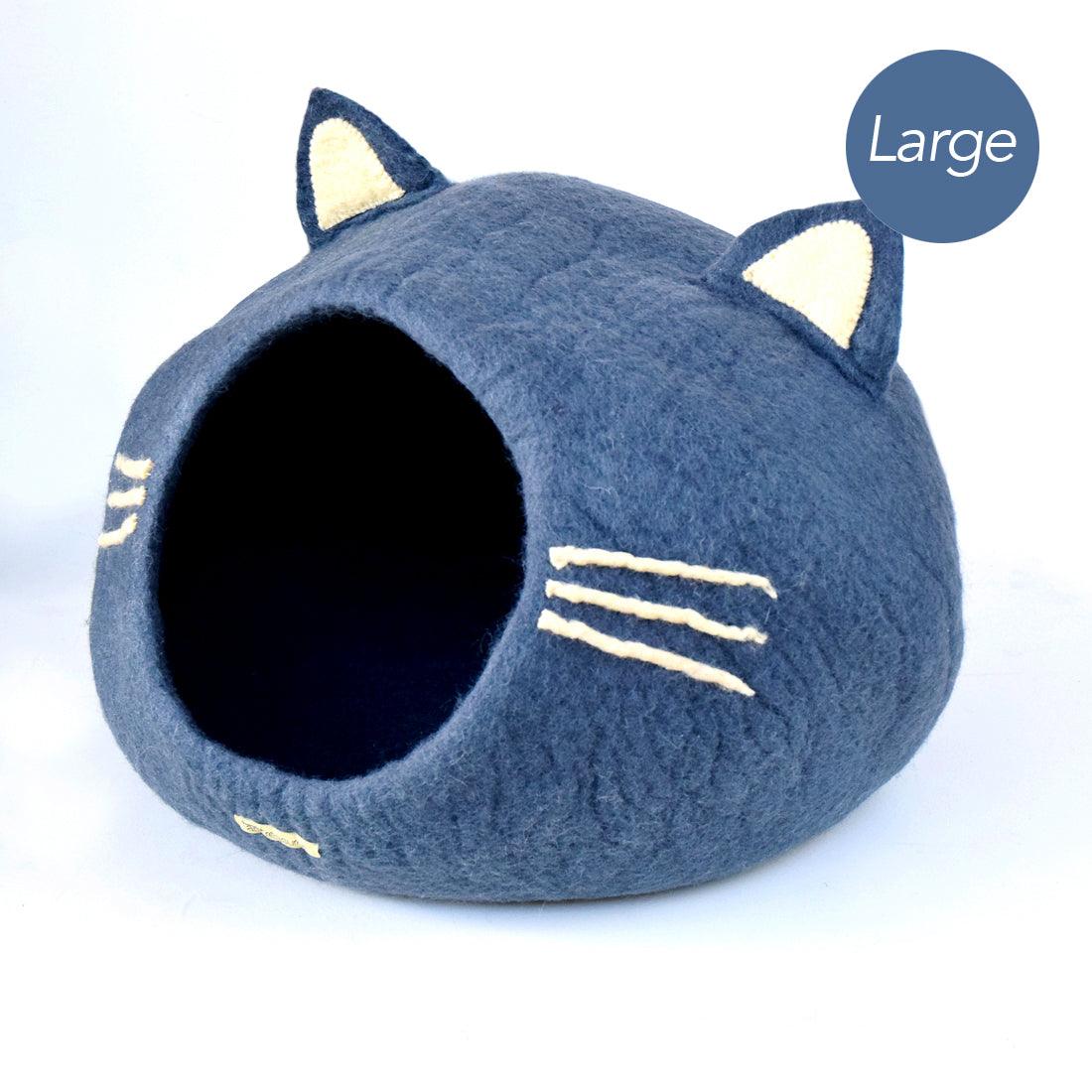 Large Cat Cave - Cat Head Dark Grey