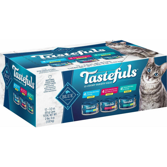 Blue Buffalo Tastefuls Tuna, Chicken, Fish & Shrimp Entrées Variety Pack Flaked Wet Cat Food