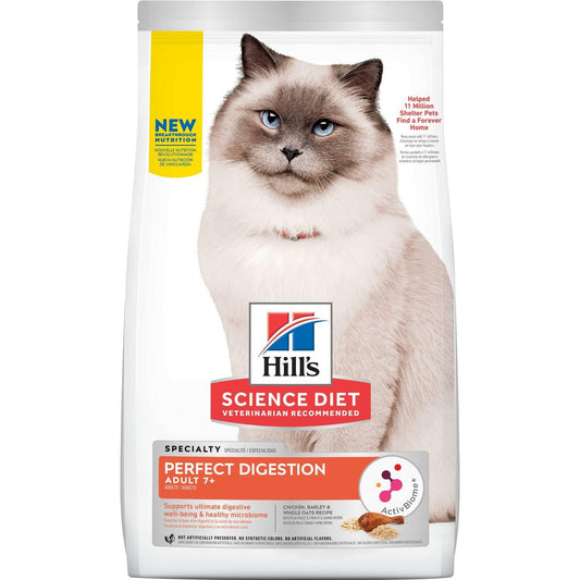 Hill's Science Diet Adult 7+ Perfect Digestion Chicken, Barley & Whole Oats Recipe Cat Food